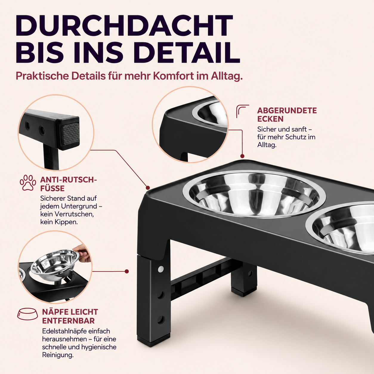 Höhenverstellbarer Futternapf – ergonomisch füttern