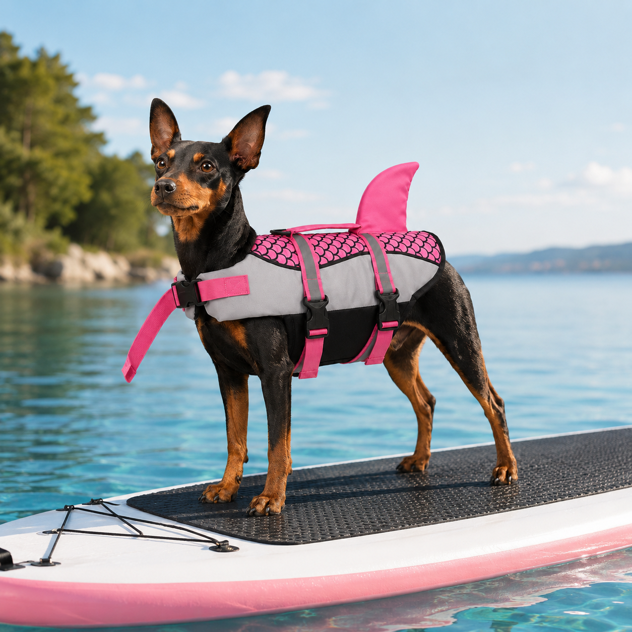 Hunde Schwimmweste mit Haiflosse – mehr Sicherheit im Wasser