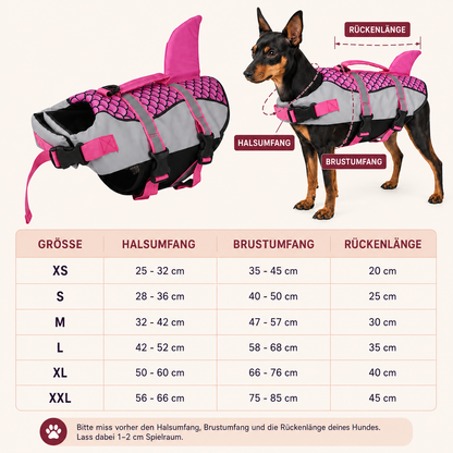 Hunde Schwimmweste mit Haiflosse – mehr Sicherheit im Wasser